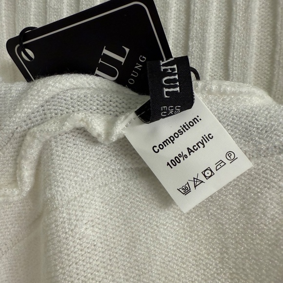 Women’s Long Sleeve Wrap V-Neck Ribbed Knit A line Sweater Dress - Picture 6 of 8